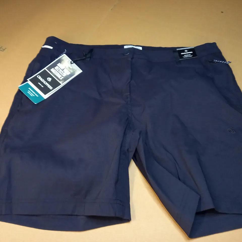 CRAGHOPPERS ORGANIC FIT WOMENS KIWI PRO SHORTS IN NAVY - UK 16