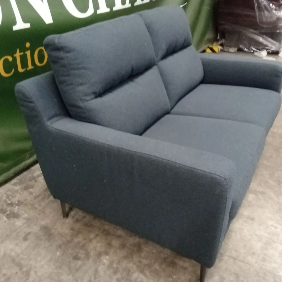 QUALITY DESIGNER ITALIAN MADE ALESSANDRO 2 SEATER FABRIC SOFA - CORAL BLUE