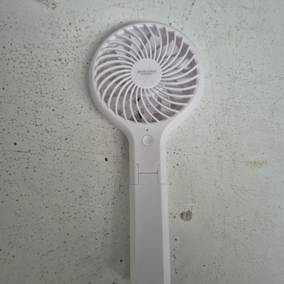 JOHN LEWIS 4IN FOLDABLE USB-C DESK FAN, WHITE