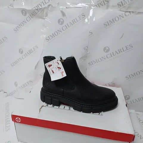 RIEKER ANTISTRESS BLACK CHUNKY ANKLE BOOT SIZE 5