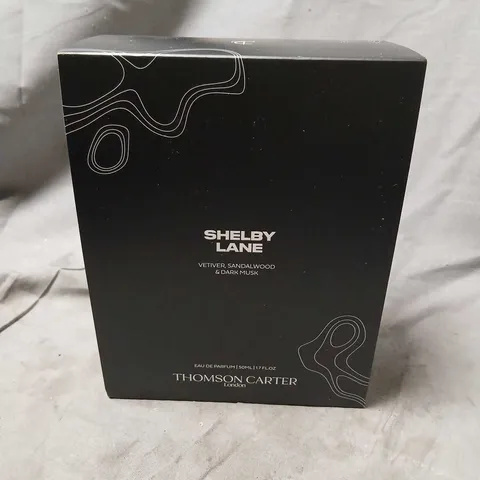 BOXED THOMSON CARTER LONDON SHELBY LANE VETIVER, SANDALWOOD AND DARK MUSK EAU DE PARFUM 50ML