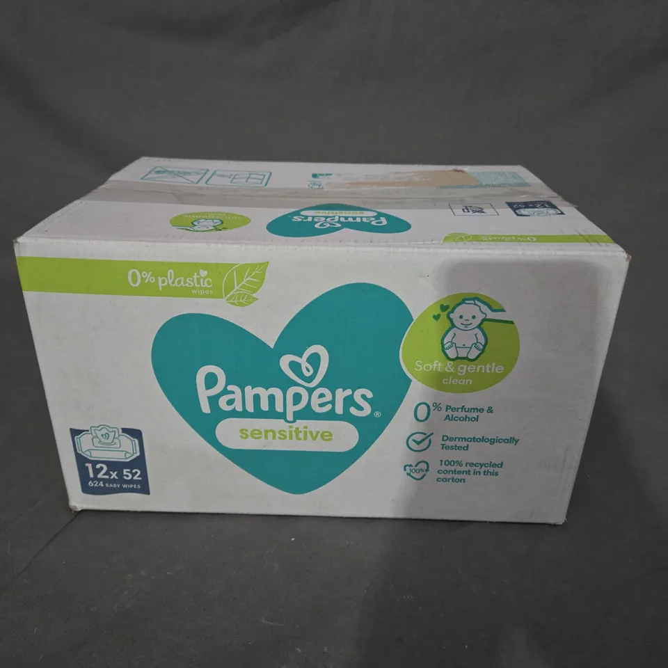 BOXED PAMPERS SENSITIVE BABY WIPES 12X52WIPES