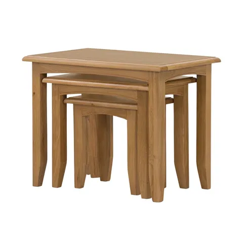 BOXED CENSU OAK NEST OF 3 TABLES - KILKENNY OAK (1 BOX)