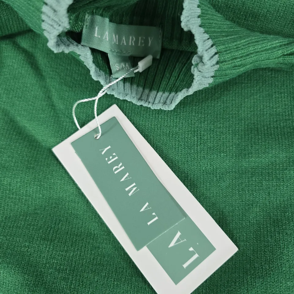 Lamarey Green Knit Sweater with Front Patch Pockets – Size SM