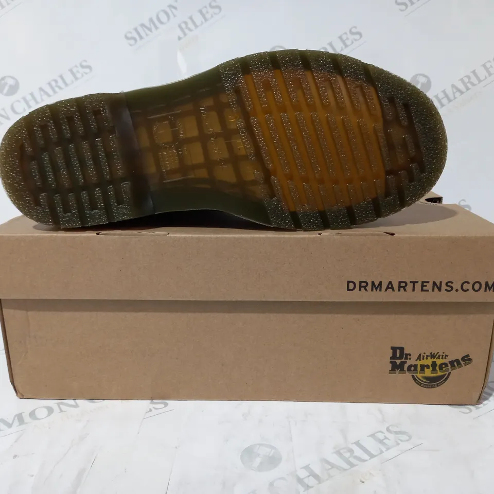 BOXED PAIR OF DR MARTENS ANKLE BOOTS IN CHERRY RED UK SIZE 7
