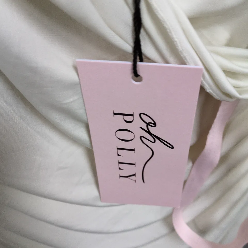 OH POLLY CREAM DRAPED FRONT DRESS – XXL (UK 20)