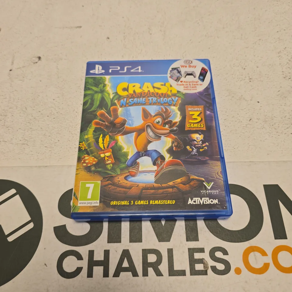 CRASH BANDICOOT N. SANE TRILOGY – PS4 (ORIGINAL 3 GAMES REMASTERED)