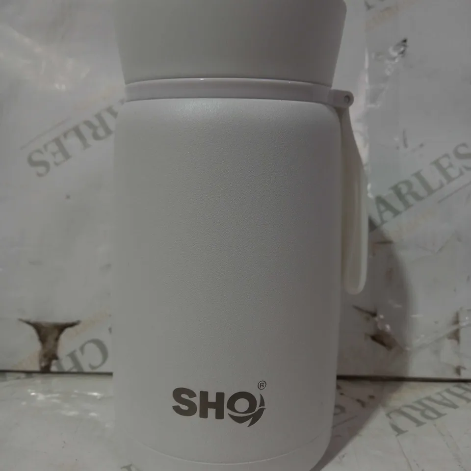 SHO 800ML STAINLESS STEEL FOOD FLASK IN WHITE