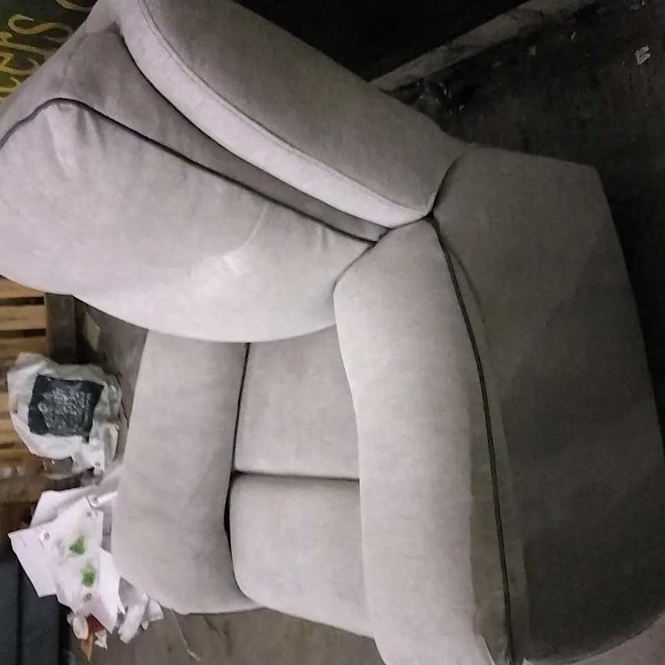 QUALITY DESIGNER GREY FABRIC MANUAL RECLINER ARMCHAIR