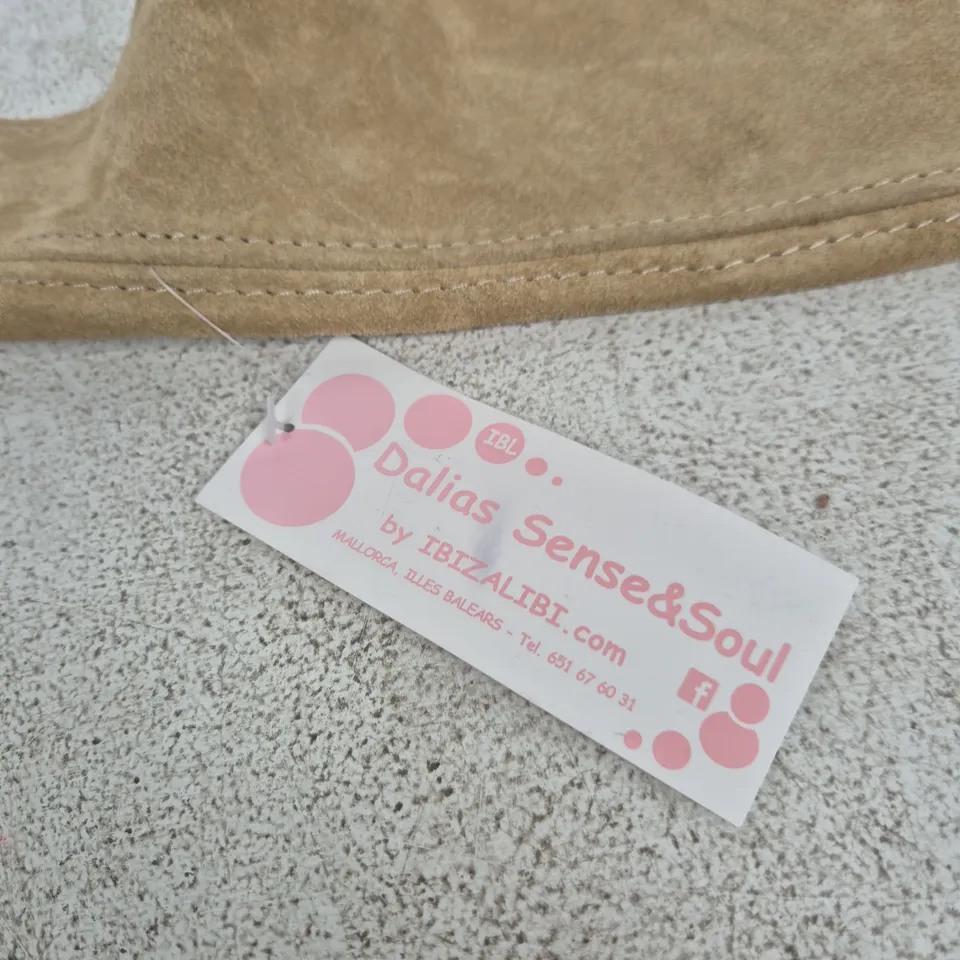 TAN SUEDE HANDBAG – DALIAS SENSE & SOUL BY IBIZALIIBI.COM
