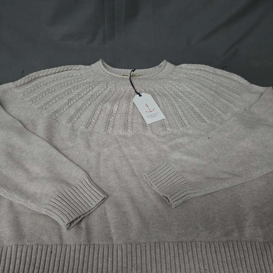 SEASALT CORNWALL STONE CHAT JUMPER SIZE 16