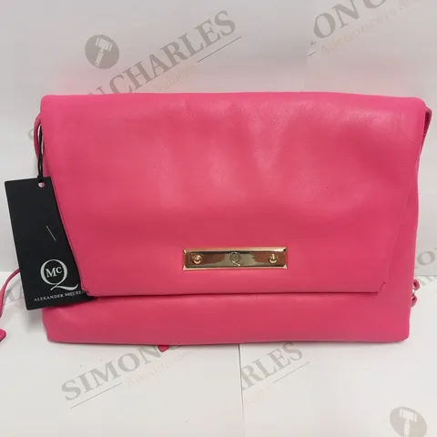 MCQ BY ALEXANDER MCQUEEN PLAIN NAPPA HOT PINK CLUTCH BAG