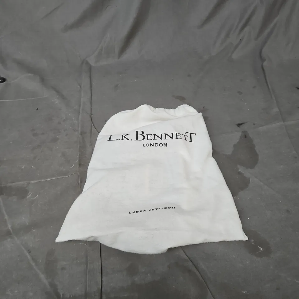 L.K. BENNETT LONDON BLACK CLUTCH BAG WITH GOLD-TONE RECTANGULAR CLASP