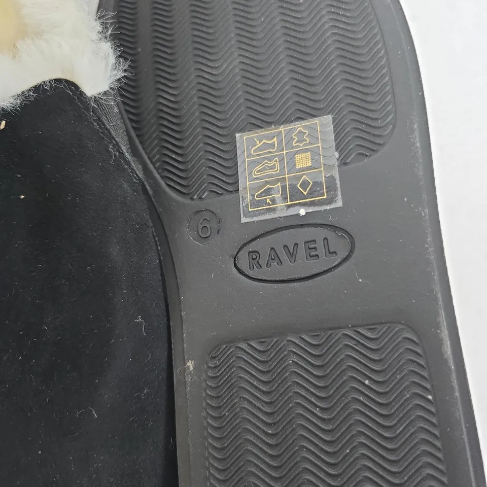 RAVEL FUR-LINED SLIPPERS, BLACK – UK 6