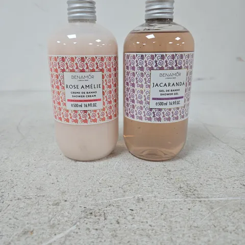 BENAMΓR ROSE AMΓLIE SHOWER CREAM & JACARANDΓ SHOWER GEL β 500ML EACH (SET OF 2)