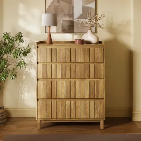 BOXED HUMPHREY 5 DRAWER CHEST, MANGO WOOD EFFECT (1 BOX)
