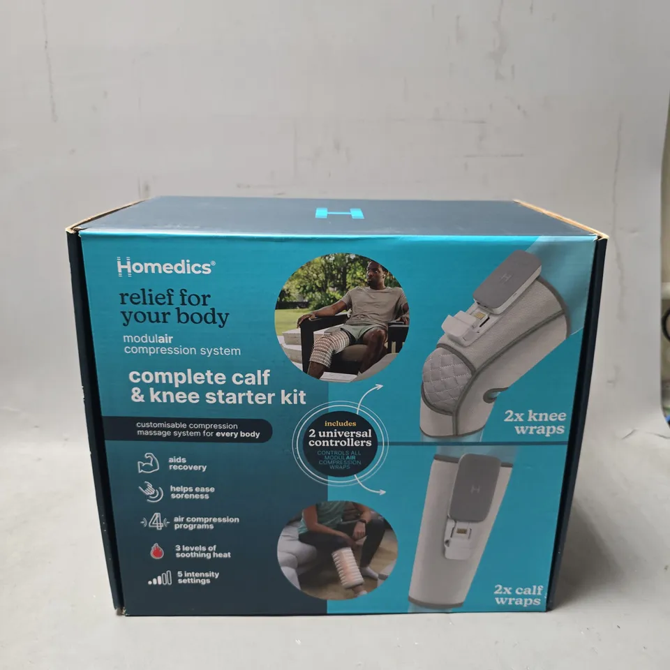 BOXED HOMEDICS MODULAR COMPRESSION SYSTEM COMPLETE CALF AND KNEE STARTER KIT