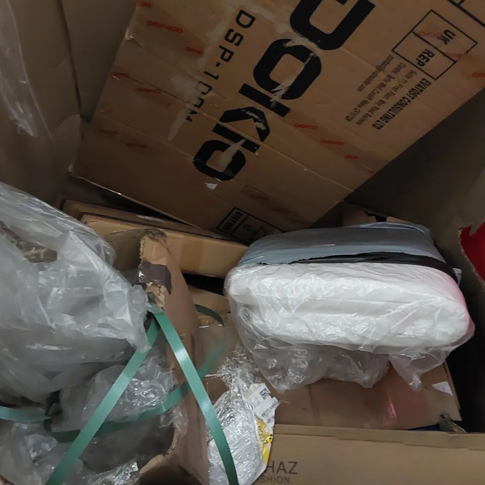 PALLET OF ASSORTED ITEMS INCLUDING: AIR FRYERS, PRESSURE COOKER, KITCHEN TAP, RETRACTABLE SAFETY GATE 
