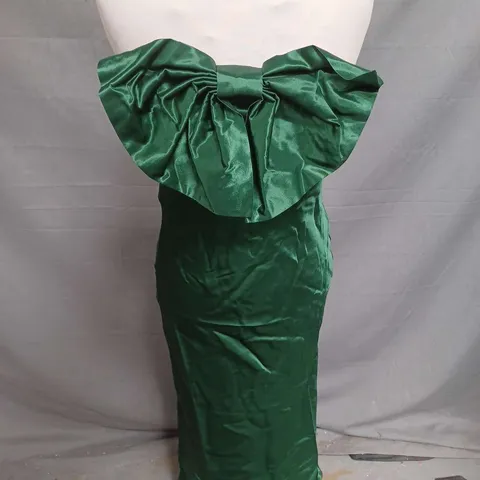 ANTHROPOLOGIE CARRIE BOW BANDEAU DRESS IN GREEN SIZE 6