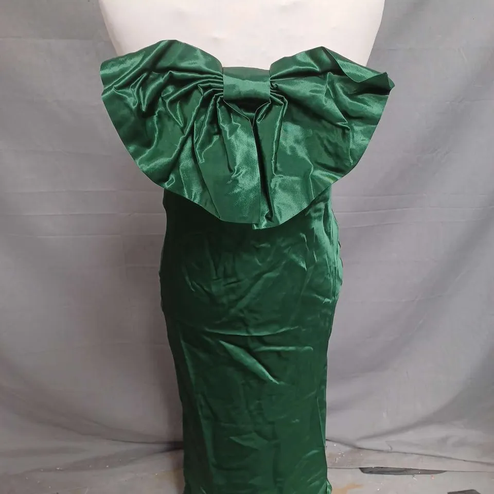 ANTHROPOLOGIE CARRIE BOW BANDEAU DRESS IN GREEN SIZE 6