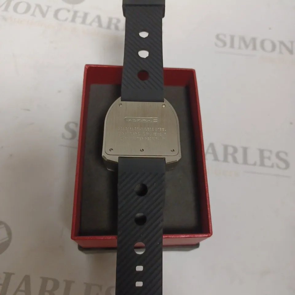 BOXED MORPHIC SILICONE STRAP SILVER WATCH 
