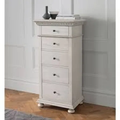 BRAND NEW BOXED HOMESDIRECT365 BAKERSFIELD FRENCH STYLE TALL CHEST OF DRAWERS - GREY