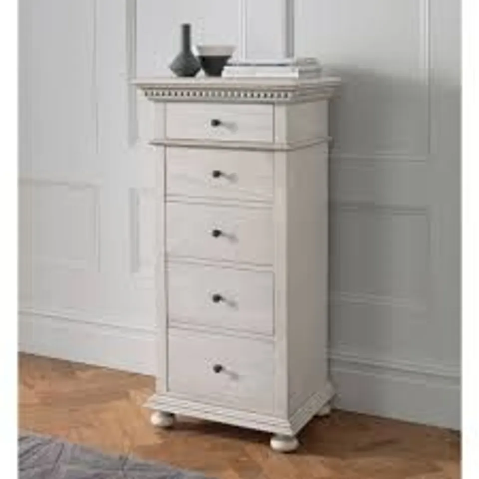 BRAND NEW BOXED HOMESDIRECT365 BAKERSFIELD FRENCH STYLE TALL CHEST OF DRAWERS - GREY
