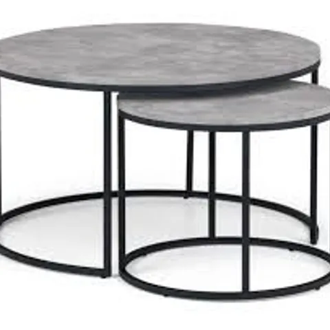 BOXED STATEN NESTED COFFEE TABLE - BLACK/CONCRETE STYLE