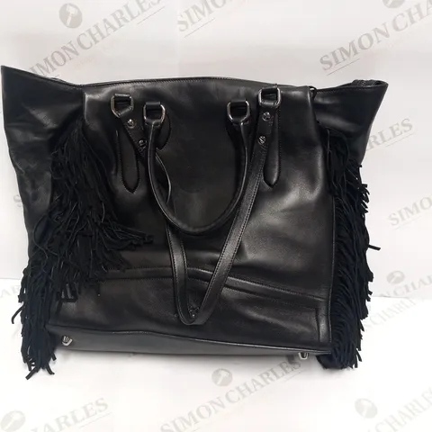 CHRISTIAN LOUBOUTIN JUSTINE BLACK FRINGE BAG