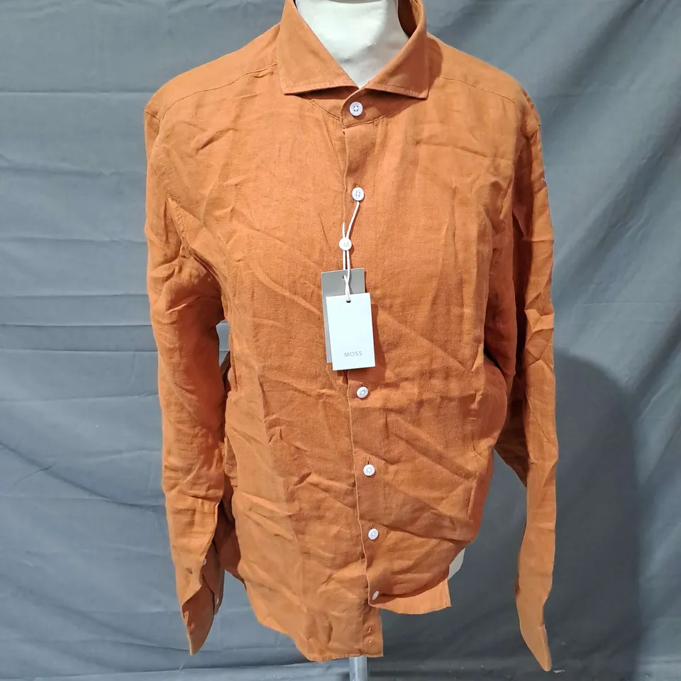 MOSS LINEN SHIRT IN RUST SIZE M