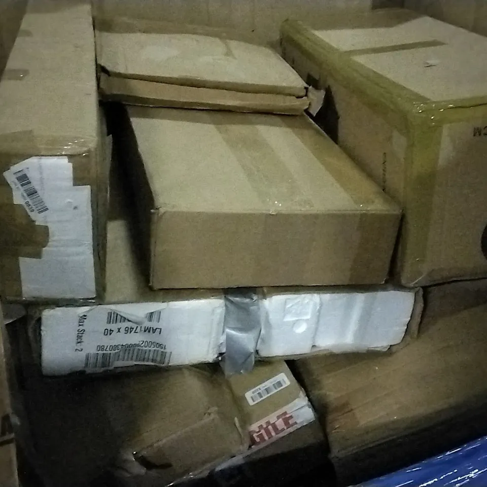 PALLET OF ASSORTED ITEMS INCLUDING HOMIDEC DRYING RACK, ASTROAI MINI FRIDGE, VIFLYKOO VINTAGE TURNTABLE, AMASHEN WALL-MOUNTED BATHROOM SINK, SET OF 2 WHITE PHOTO FRAMES 