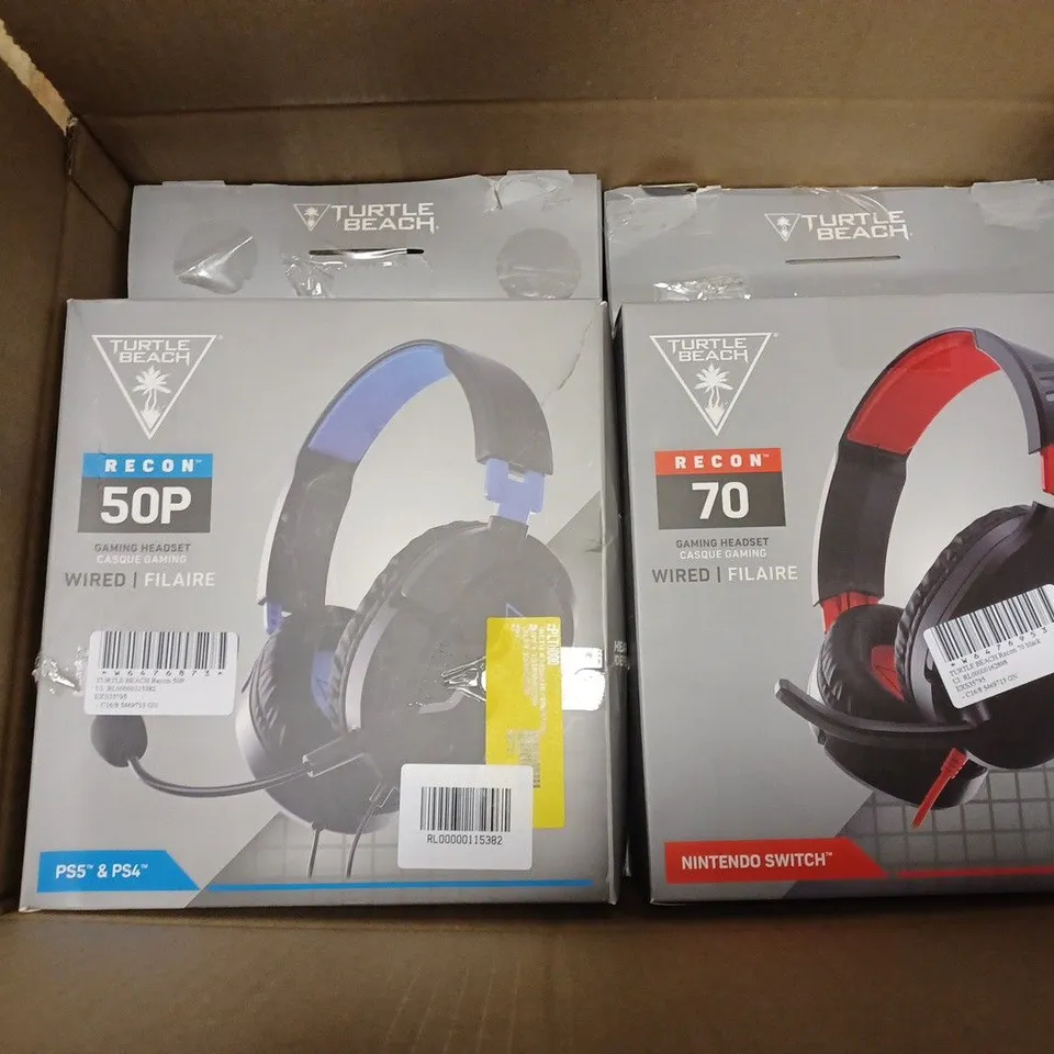 APPROXIMATELY 10 BOXED HEADSETS TO INCLUDE TURTLE BEACH RECON 50X, TURTLE BEACH RECON 70, TURTLE BEACH RECON 50P, ETC