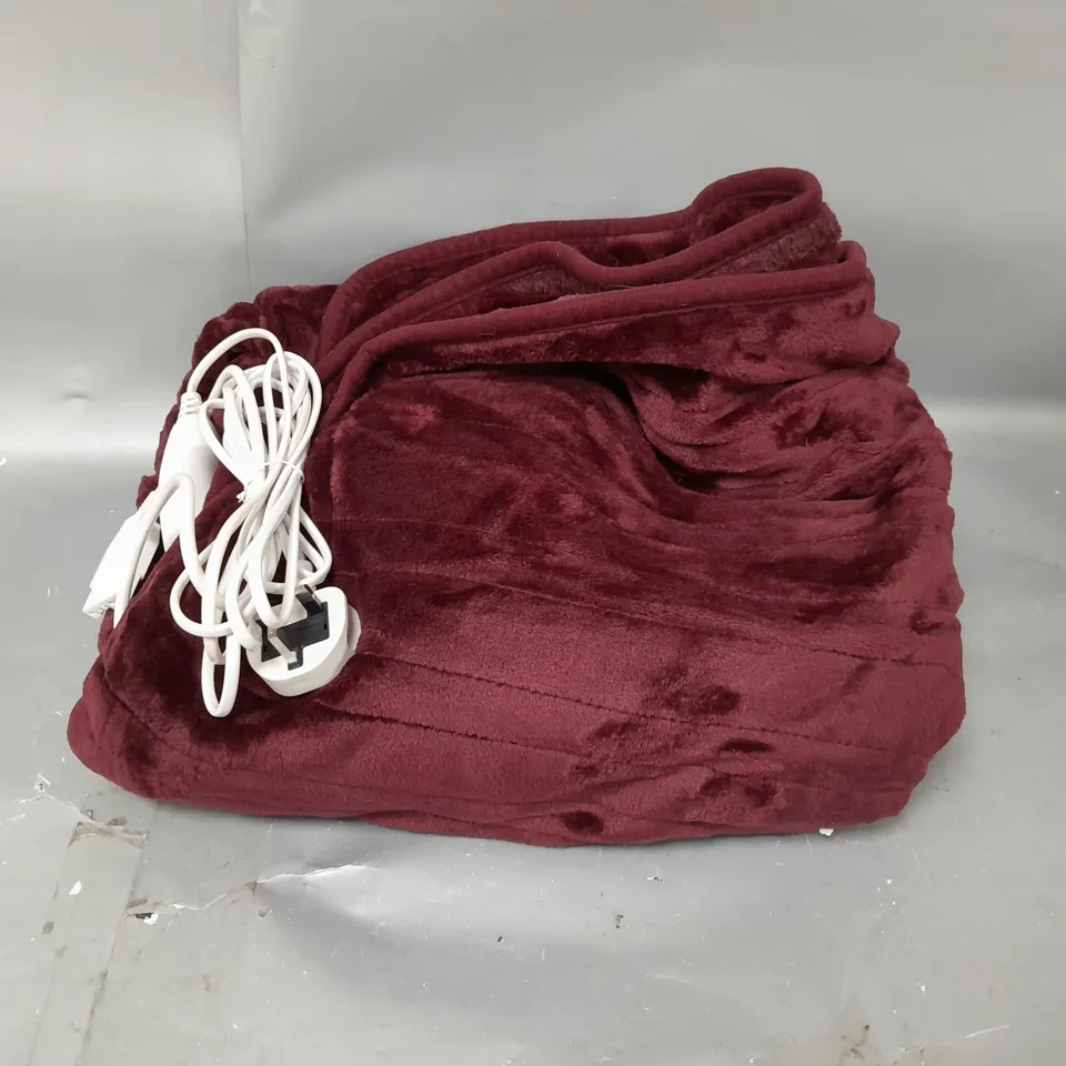 COZEE HOME VELVETSOFT HEATED THROW IN SHIRAZ WINE
