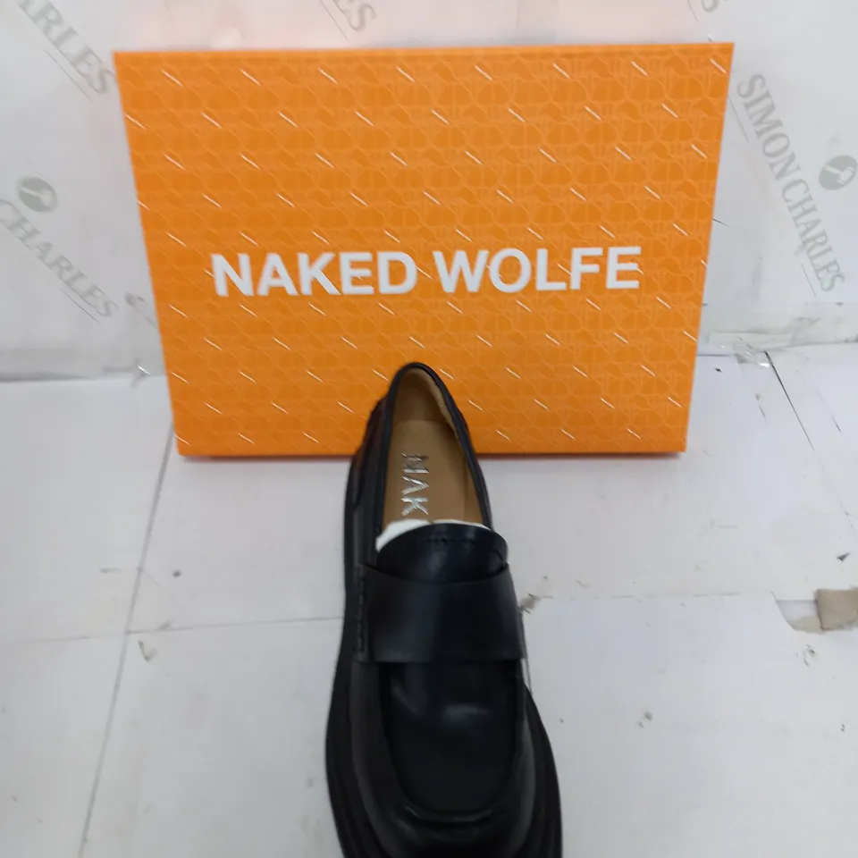BOXED PAIR OF NAKED WOLFE SWISH BLACK UK 5.5