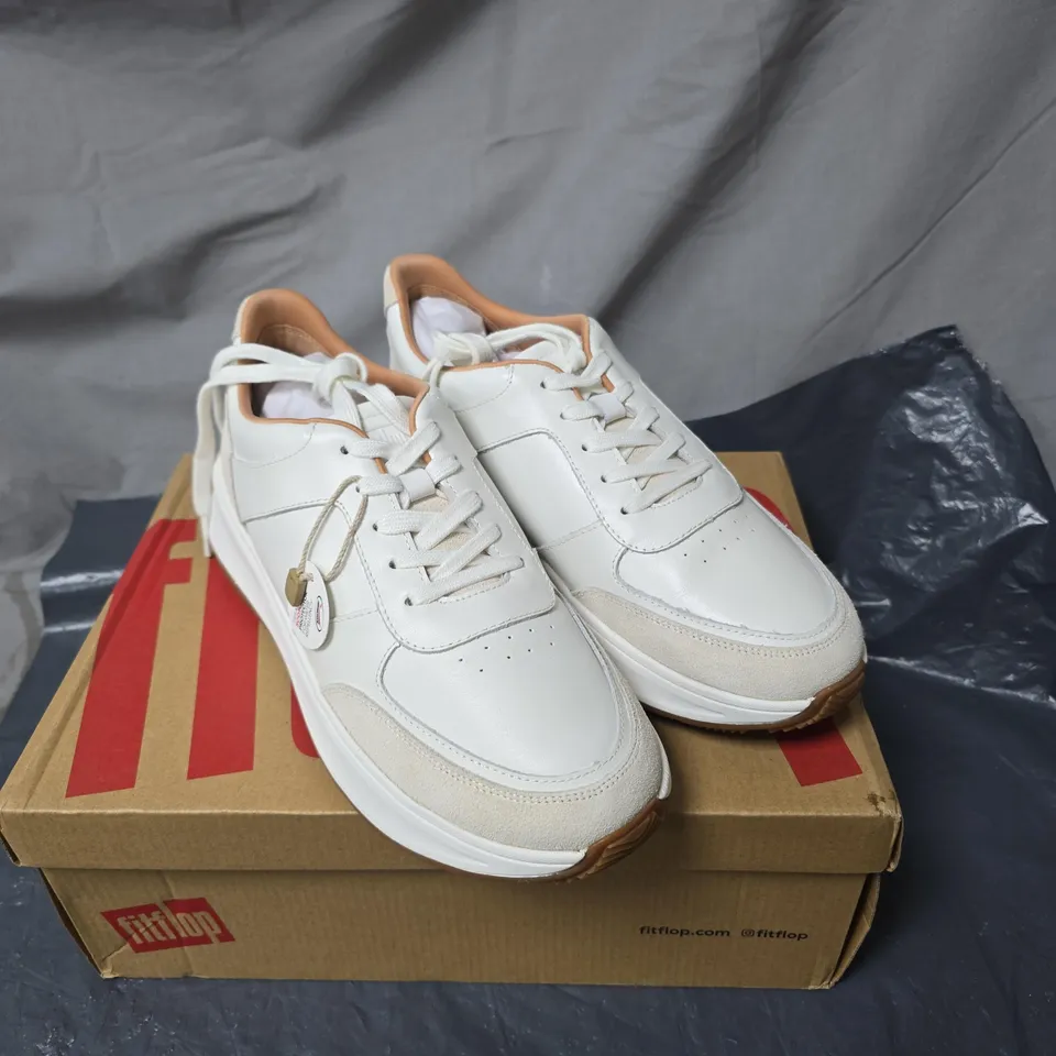 FITFLOP WHITE LEATHER SNEAKERS – WOMEN’S – UK 7 (BOXED)