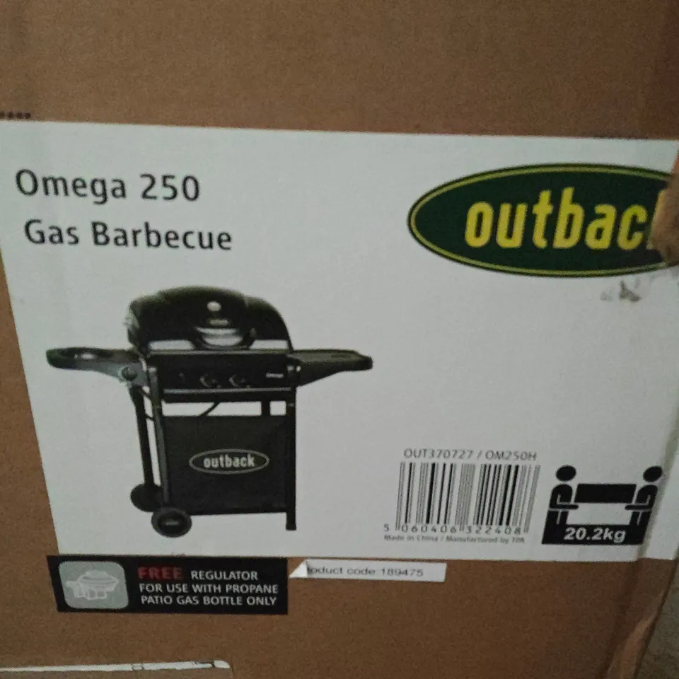 BOXED OUTBACK MERCURY OMEGA 250 GAS BARBECUE - 1 BOX