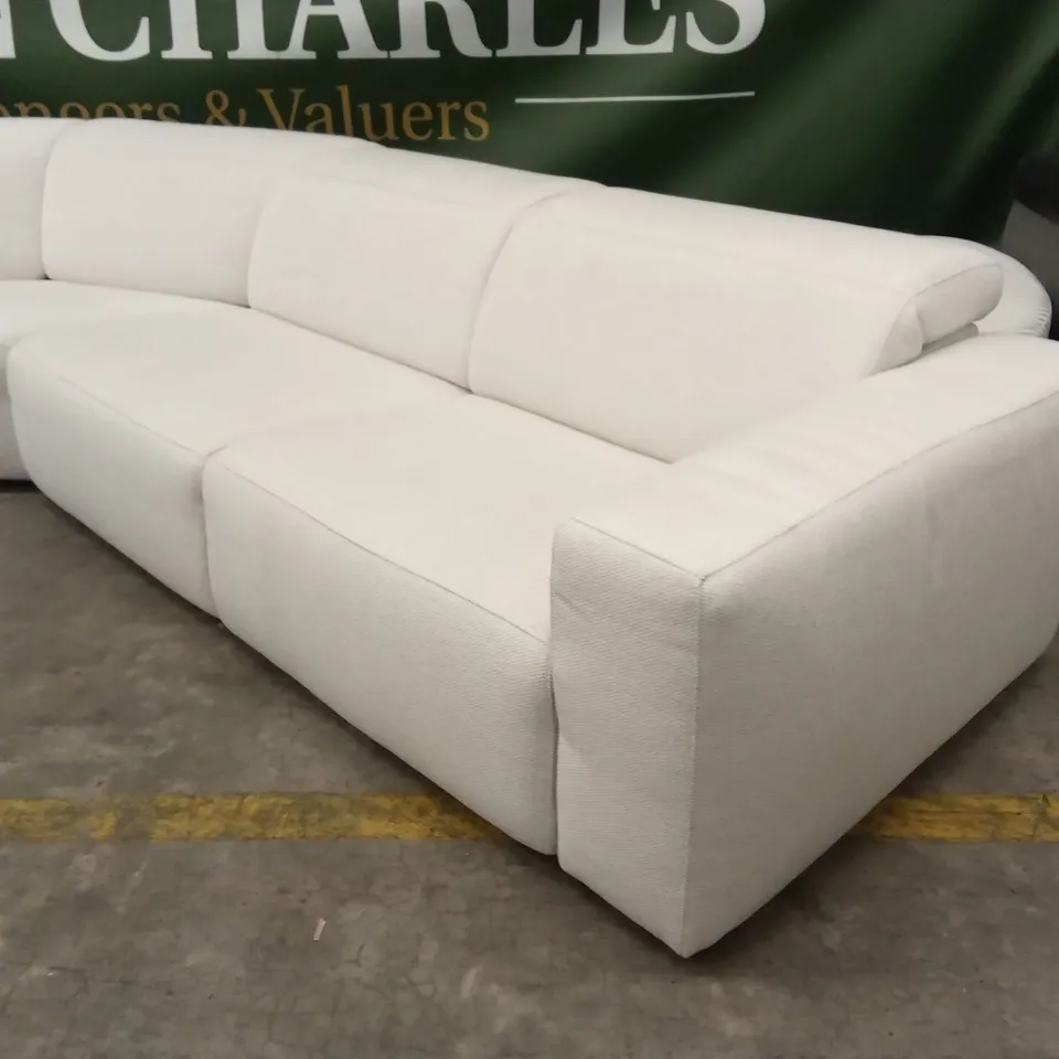 QUALITY DESIGNER ITALIAN MADE BEVERLY FABRIC UPHOLSTERED ELECTRIC RECLINING CORNER SOFA