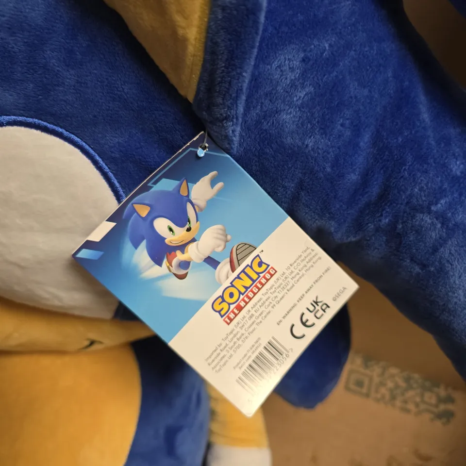SONIC THE HEDGEHOG PLUSH TOY – BLUE SOFT TOY WITH TAG ATTACHED