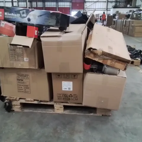 PALLET OF ASSORTED ITEMS TO INCLUDE;FAN,CLARKE 1HP SINGLE PHASE 2-POLE MOTOR,BATTERY CHARGER,EXTENSION BELT SYSTEM