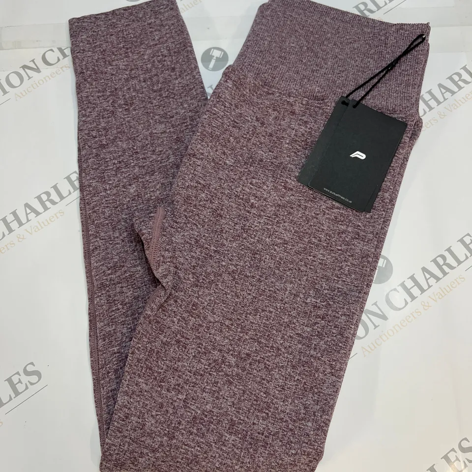 PURSUE FITNESS SEAMLESS LEGGINGS IN LAVENDER MARL SIZE M