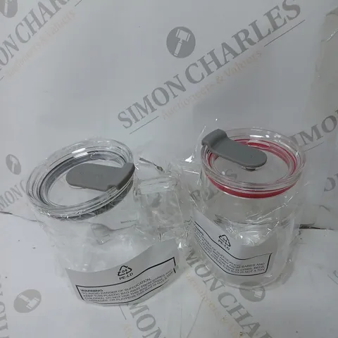 2 X GLASS HANDLED GLASSES