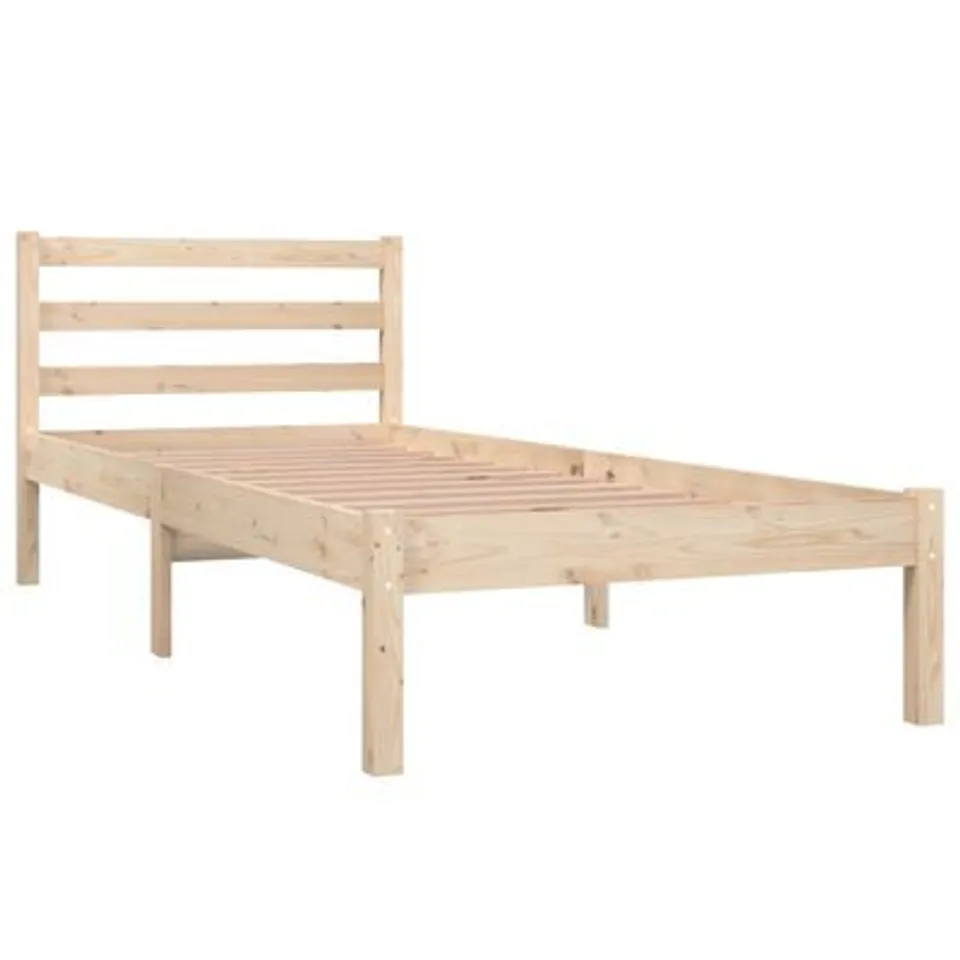 BOXED VIDAXL BED FRAME SINGLE SOLID PINE WOOD - BLACK