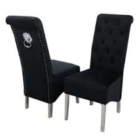 BOXED HOMESDIRECT365 EMMA BLACK VELVET DINING CHAIR