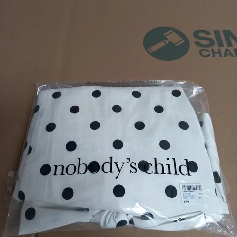 NOBODY'S CHILD EMILY MINI DRESS β WHITE WITH BLACK POLKA DOTS, UK 10