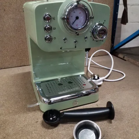 BOXED SWAN RETRO ESPRESSO COFFEE MACHINE - GREEN