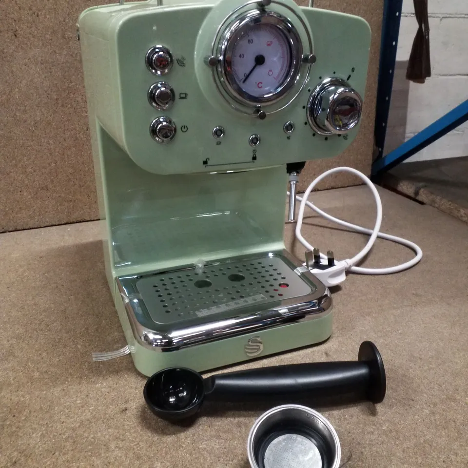 BOXED SWAN RETRO ESPRESSO COFFEE MACHINE - GREEN