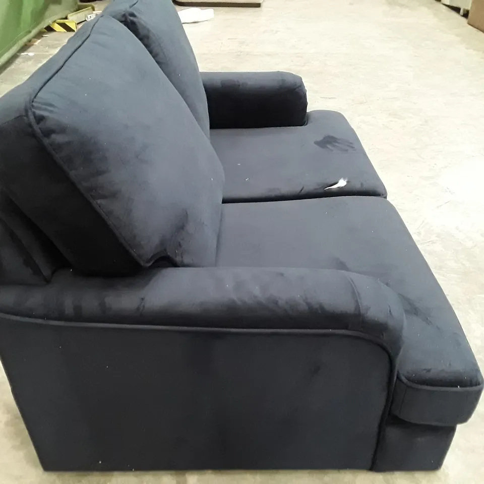 QUALITY DESIGNER MARCANTONIO 2 SEATER SOFA - BLUE FABRIC