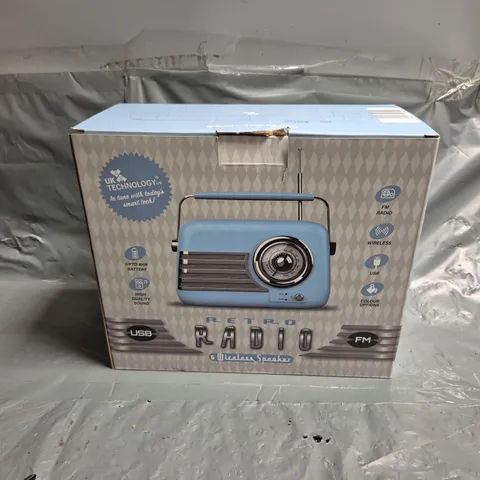 BOXED RETRO RADIO AND WIRELESS SPEAKER