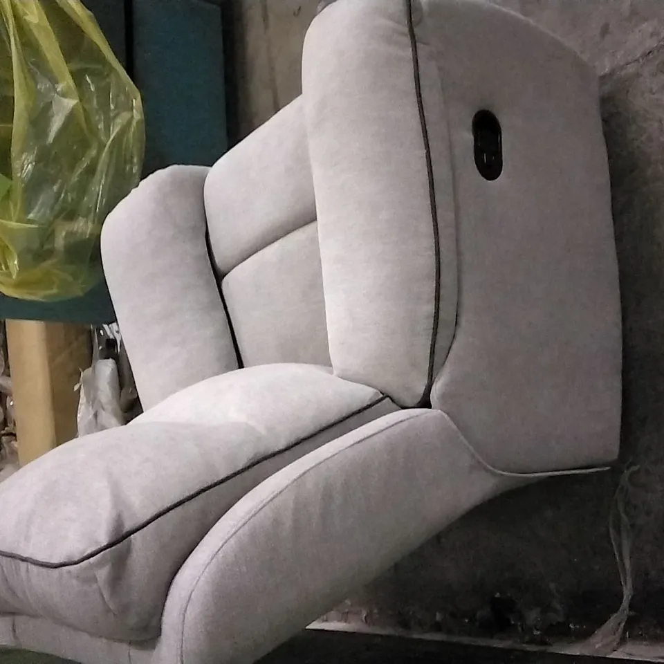 QUALITY DESIGNER GREY FABRIC MANUAL RECLINER ARMCHAIR
