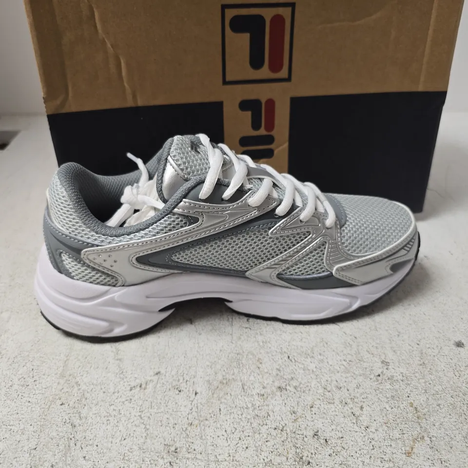 BOXED FILA HEROIC II GREY/SILVER WOMEN’S TRAINERS – UK 6 WOMENS